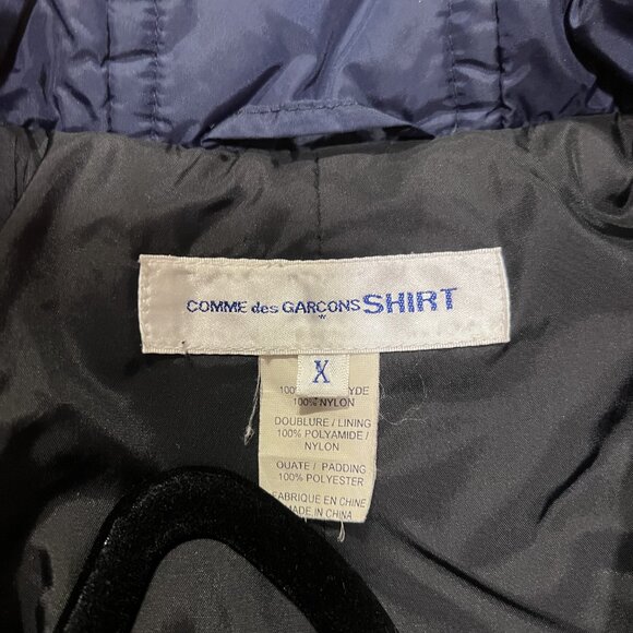 Comme des Garçons SHIRT Hooded Duffle Puffer Coat Jacket Navy - Picture 2 of 8